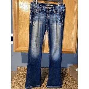 The Buckle BKE‎ Denim Women's Sabrina Stretch Faded Bootcut Blue Jeans 27x31.5